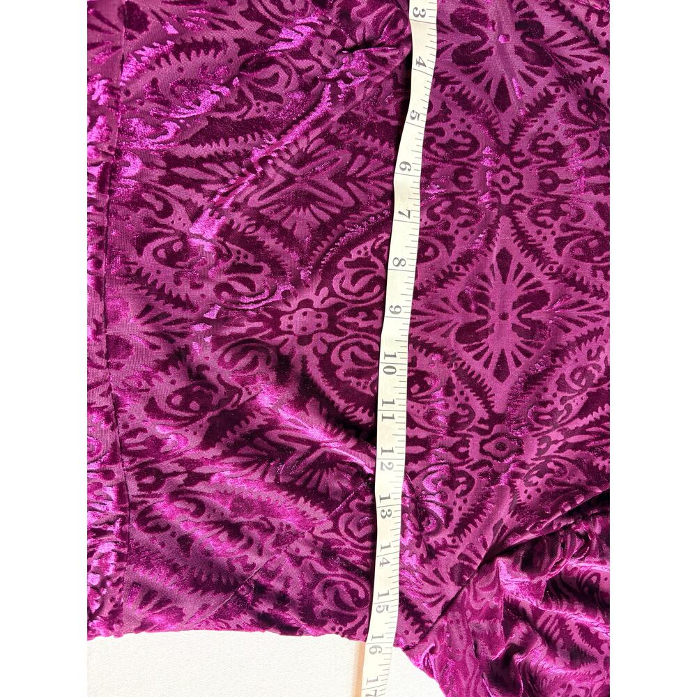 Vici High Neck Purple MIni Cocktail Dress Ruched Velvet Open Back Long Sleeve M - Picture 8 of 12